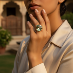 将图像加载到图库查看器中, 925 Silver Green Amethyst Ring for Women | Gemstone Jewelry