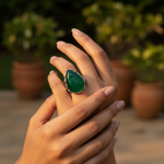 将图像加载到图库查看器中, 925 Sterling Silver Green Onyx Ring for Women | Gemstone Jewelry