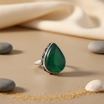 将图像加载到图库查看器中, 925 Sterling Silver Green Onyx Ring for Women | Gemstone Jewelry
