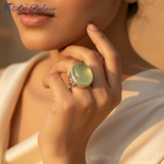Load image into Gallery viewer, Anillo de plata de ley 925 con piedra preciosa verde para mujer | Uso diario