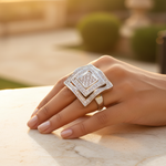 Load image into Gallery viewer, Silver Cubic Zirconia Statement Ring for Women | Gift Jewelry