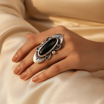 Load image into Gallery viewer, 925 Silver Black Onyx Ring for Women | Statement Jewelry