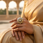 Load image into Gallery viewer, Anillo de flor de citrino | Anillo de plata de ley 925 para mujer