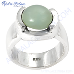 Load image into Gallery viewer, 925 sterling silver ring with a large round green gemstone, perfect for daily wear.