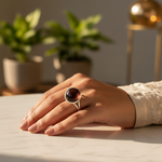 将图像加载到图库查看器中, 925 Silver Round Brown Stone Ring for Women | Gift Jewelry