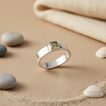 将图像加载到图库查看器中, 925 Silver Green Gemstone Ring for Women | Modern Jewelry
