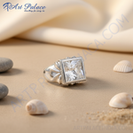 Load image into Gallery viewer, 925 Silver Square Cut Ring for Men | Gemstone Ring