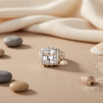 将图像加载到图库查看器中, 925 Silver Square Cut Ring for Men | Gemstone Ring