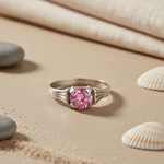 将图像加载到图库查看器中, Silver Pink Gemstone Ring for Women | Sterling Silver Ring