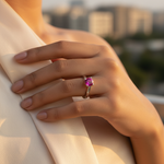 Load image into Gallery viewer, 925 Silver Ruby Solitaire Ring for Women | Engagement Ring