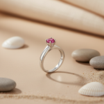Load image into Gallery viewer, 925 Silver Ruby Solitaire Ring for Women | Engagement Ring