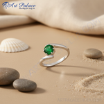 Load image into Gallery viewer, Anillo de plata con esmeralda para mujer | Joyas con piedras preciosas