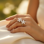 Load image into Gallery viewer, Anillo de plata con flor y circonitas cúbicas | Anillo para mujer