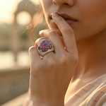 Load image into Gallery viewer, Anillo de rubí y circonita blanca | Plata 925 | Anillo para mujer | Regalo