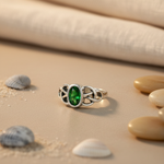 将图像加载到图库查看器中, 925 Sterling Silver Green Gemstone Ring for Women | Gift