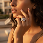 Load image into Gallery viewer, 925 Silver Abstract Ring | Statement Jewelry for Women