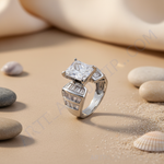 Load image into Gallery viewer, 925 Silver Princess Cut Cubic Zirconia Ring for Women