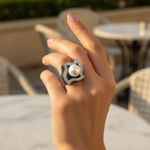 Load image into Gallery viewer, Silver Pearl & Gemstone Ring for Women | Statement Jewelry