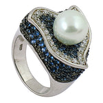 Load image into Gallery viewer, Silver Pearl & Gemstone Ring for Women | Statement Jewelry