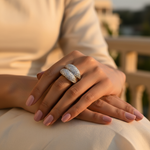 Load image into Gallery viewer, Anillo de plata con pavé de circonitas cúbicas para mujer | Anillo de cóctel