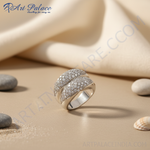 Load image into Gallery viewer, Anillo de plata con pavé de circonitas cúbicas para mujer | Anillo de cóctel