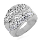 将图像加载到图库查看器中, Silver Cubic Zirconia Pave Ring for Women | Cocktail Ring