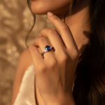 Load image into Gallery viewer, 925 Silver Blue Sapphire Ring for Women | Gemstone Jewelry