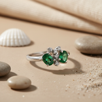 将图像加载到图库查看器中, 925 Silver Emerald Ring for Women | Gemstone Jewelry