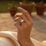 将图像加载到图库查看器中, Silver Pearl Ring for Women | Elegant Wedding Band
