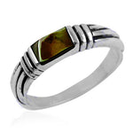将图像加载到图库查看器中, 925 Sterling Silver Ring with Green Stone for Women