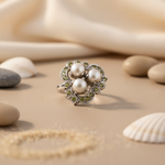 Load image into Gallery viewer, 925 Silver Pearl & Peridot Ring for Women | Gemstone Ring