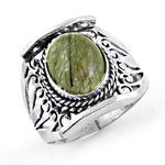 Load image into Gallery viewer, 925 Silver Green Stone Ring for Women | Statement Jewelry