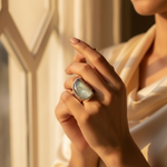 Load image into Gallery viewer, Anillo de piedra lunar arcoíris en plata de ley 925 para mujer | Regalo