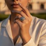将图像加载到图库查看器中, Silver Marcasite Ring for Women | Cocktail Party Jewelry Gift