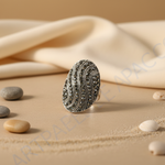 Load image into Gallery viewer, Anillo ovalado de marcasita de plata para mujer | Joyería llamativa