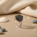 Load image into Gallery viewer, Silver Black Gemstone Ring for Women | Cocktail Ring