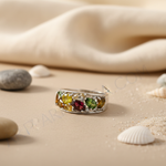 Load image into Gallery viewer, Silver Multi-Gemstone Ring for Women | Statement Jewelry