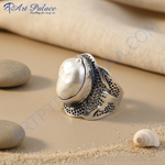 Load image into Gallery viewer, Anillo de cóctel de perla en plata 925 para mujer | Joyería llamativa