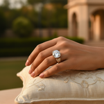 Load image into Gallery viewer, Anillo solitario de plata | Circonita cúbica | Anillo llamativo para mujer