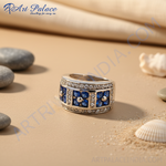 Load image into Gallery viewer, Silver Blue Sapphire Ring | Women's Sapphire Ring