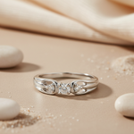 将图像加载到图库查看器中, Silver Three Stone Ring for Women | Diamond Ring Gift