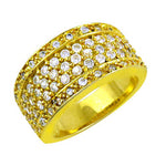 将图像加载到图库查看器中, gold plating Ring with White Gemstones | Pave Set Cocktail Ring