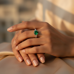 将图像加载到图库查看器中, 925 Silver Emerald Ring for Women | Gemstone Jewelry Gift