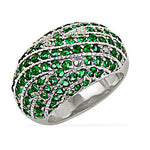 将图像加载到图库查看器中, Green Gemstone Silver Ring for Women | Cocktail Ring