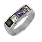 将图像加载到图库查看器中, Silver Ring with Gemstones for Women | Statement Jewelry