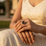 将图像加载到图库查看器中, Garnet Gemstone Ring for Women | 925 Silver gold plating Finish