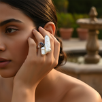 Load image into Gallery viewer, 925 Silver Pearl & Garnet Ring for Women | Statement Jewelry