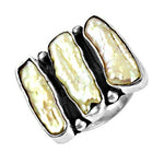 Load image into Gallery viewer, Silver Pearl Ring for Women | Modern Gemstone Jewelry