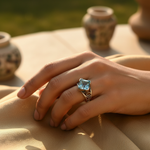 将图像加载到图库查看器中, 925 Silver Blue Topaz Ring for Women | Gemstone Jewelry