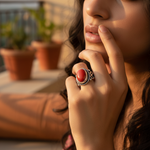 将图像加载到图库查看器中, 925 Silver Red Coral Ring for Women | Gemstone Jewelry Gift
